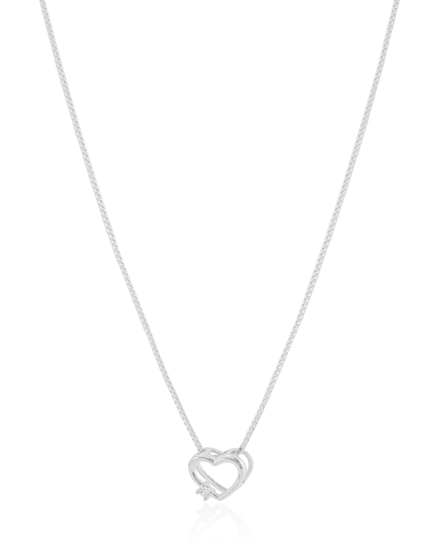 Collier Ras De Cou Feuilles Creuses Rhodié Blanc