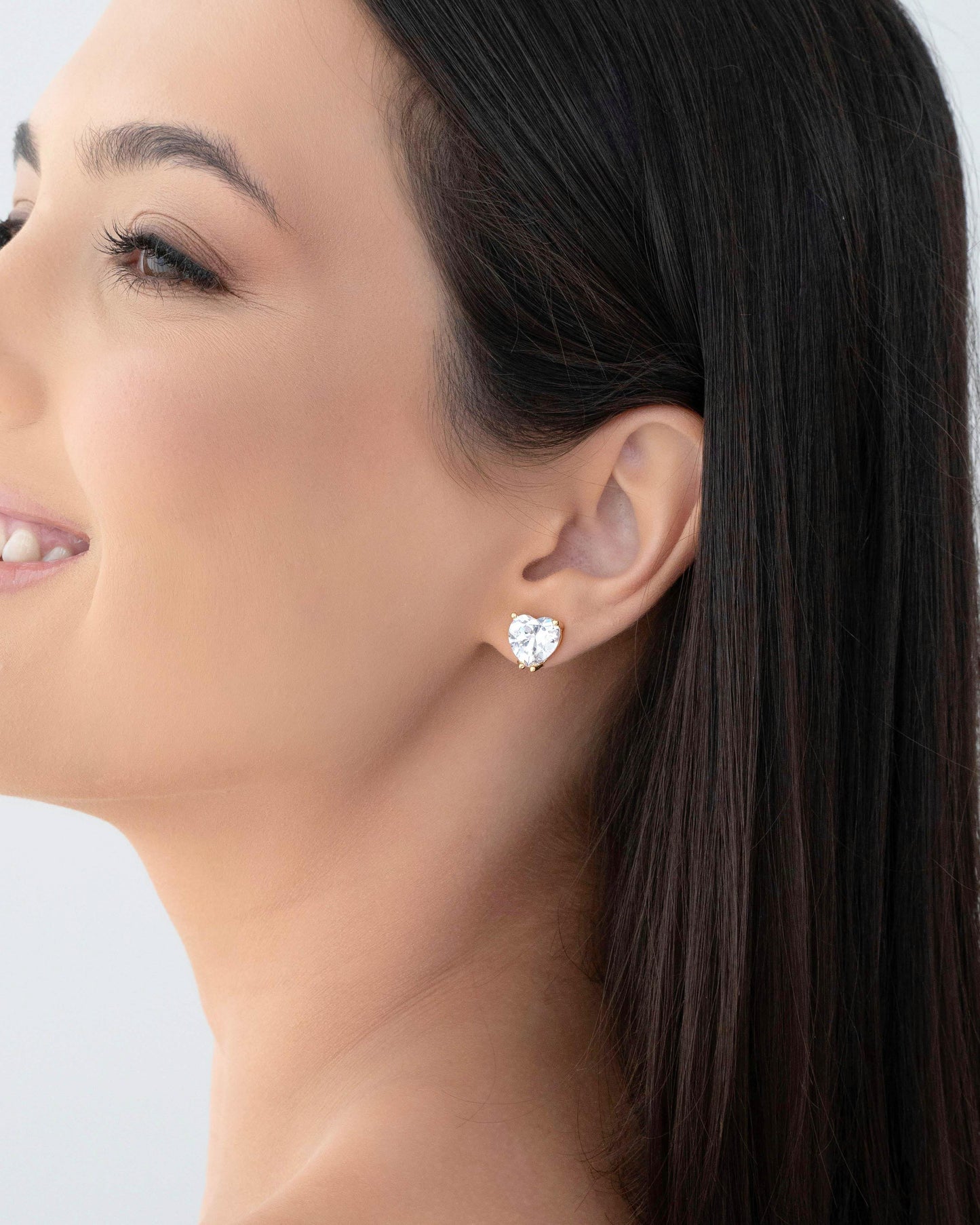 Boucle d'oreille pendante en améthyste rhodiée blanche