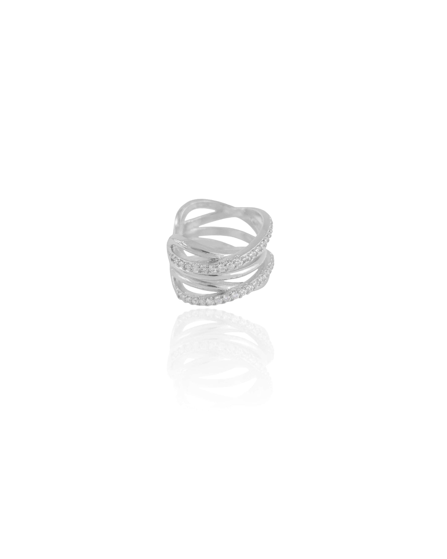 Piercing Cravejado Cristal Ródio Branco
