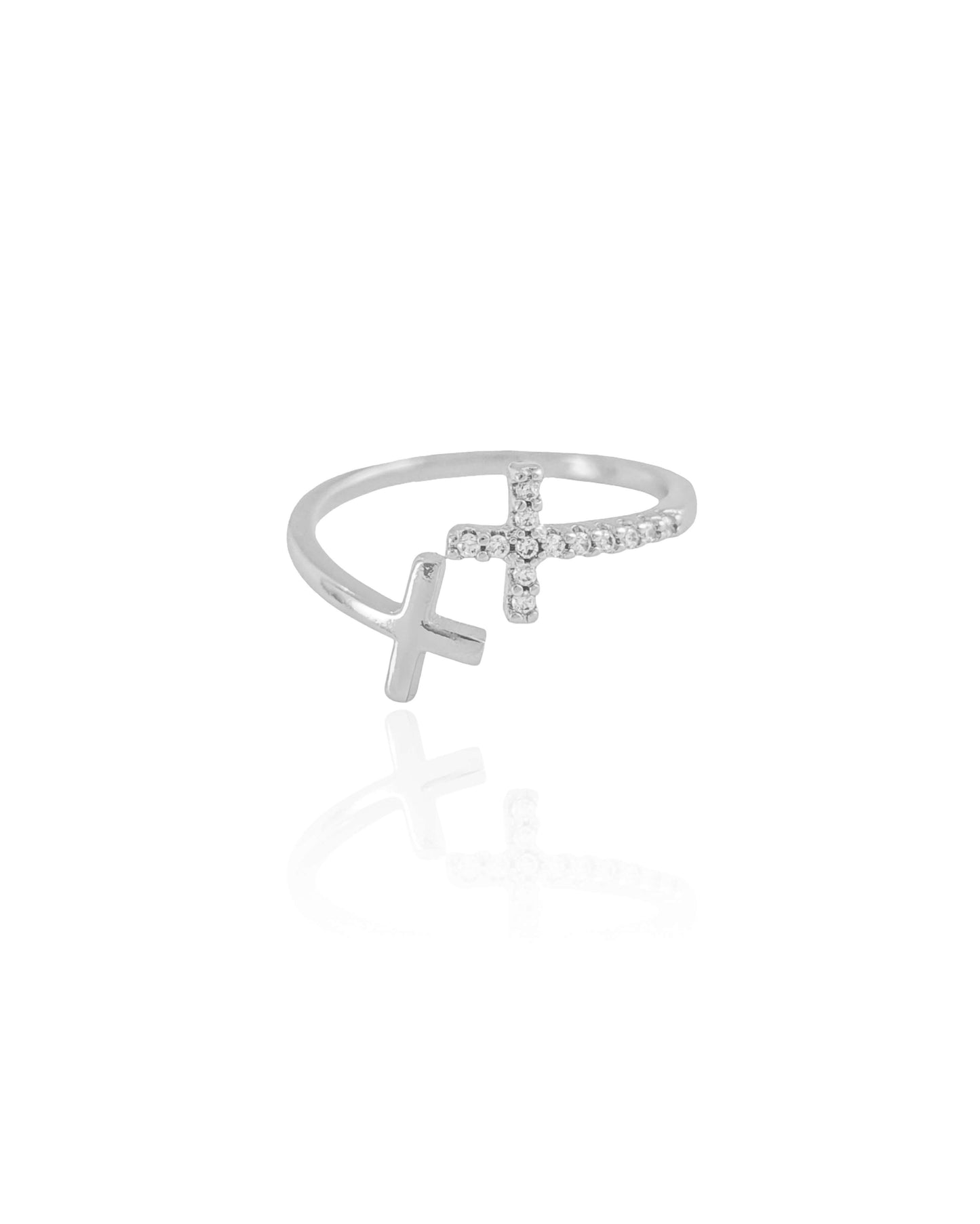 Toothpick Adjustable Ring M White Rhodium