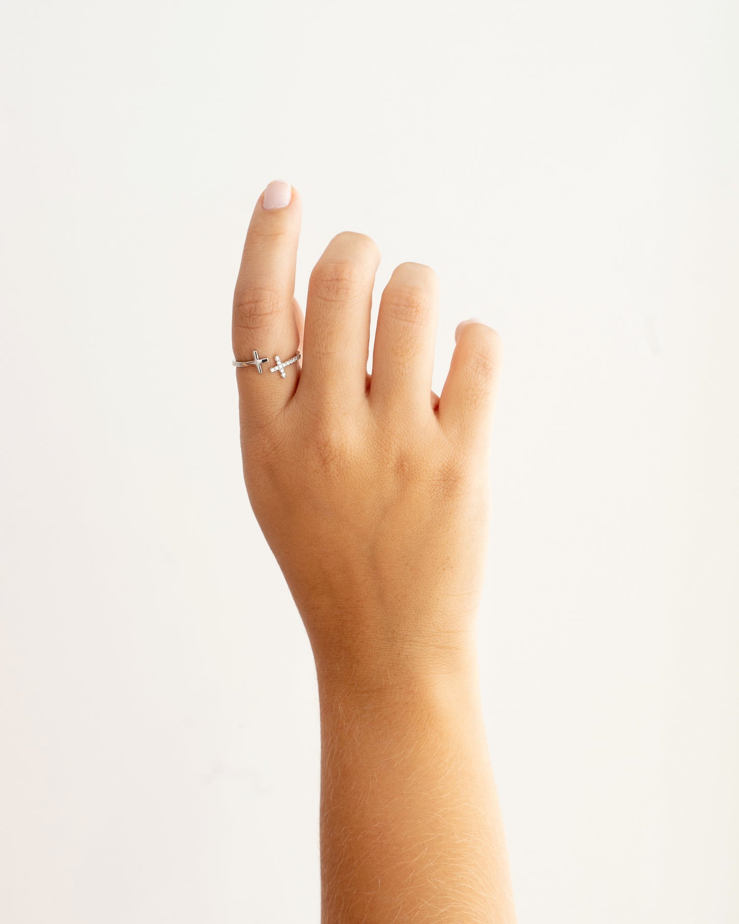 Toothpick Adjustable Ring M White Rhodium