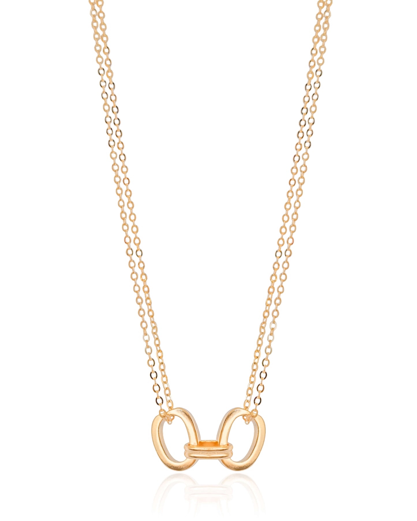 Collier ras du cou ovale à maillons américains plaqué or 18 carats