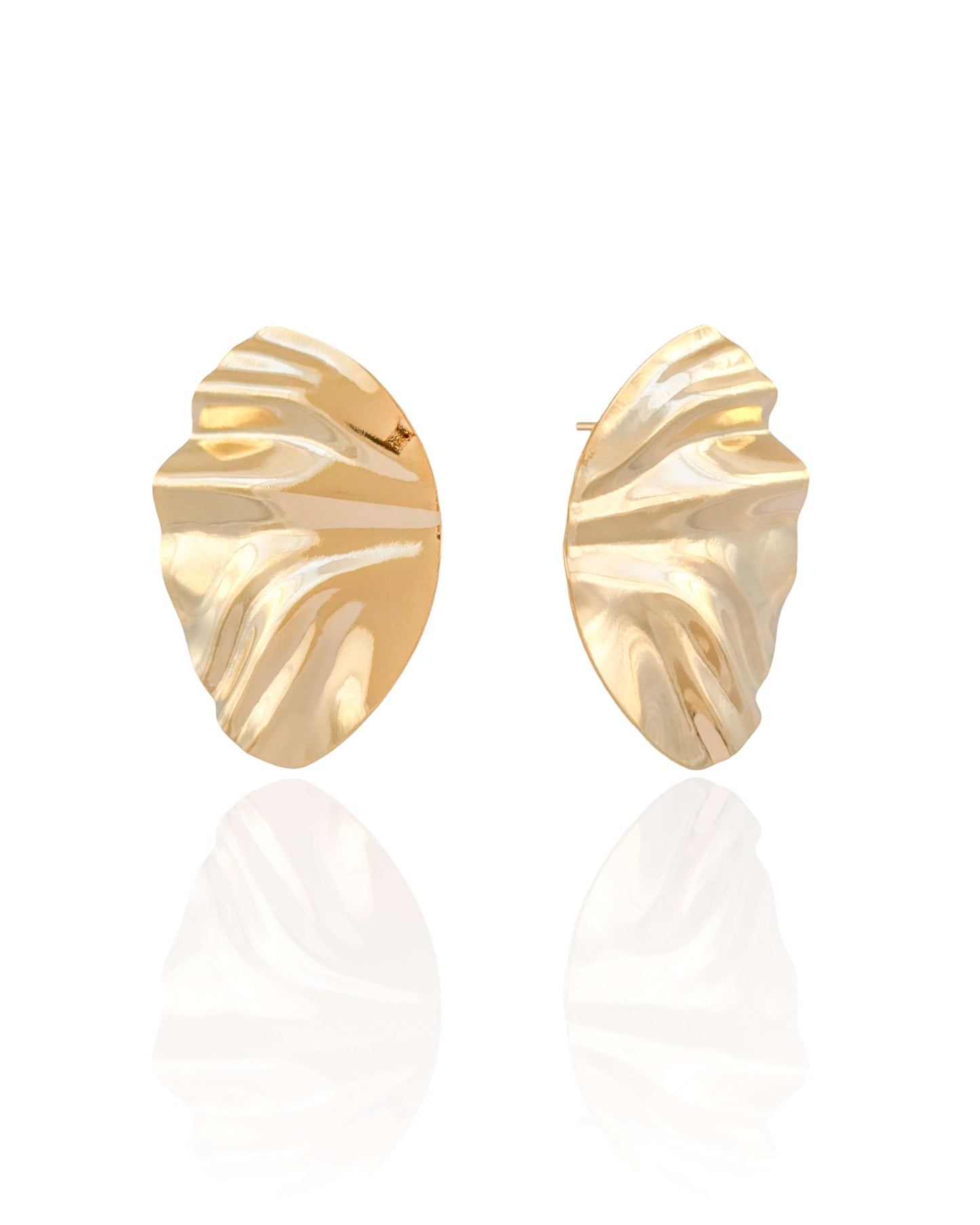 Brinco Orgânico Asa Banho Ouro 18K