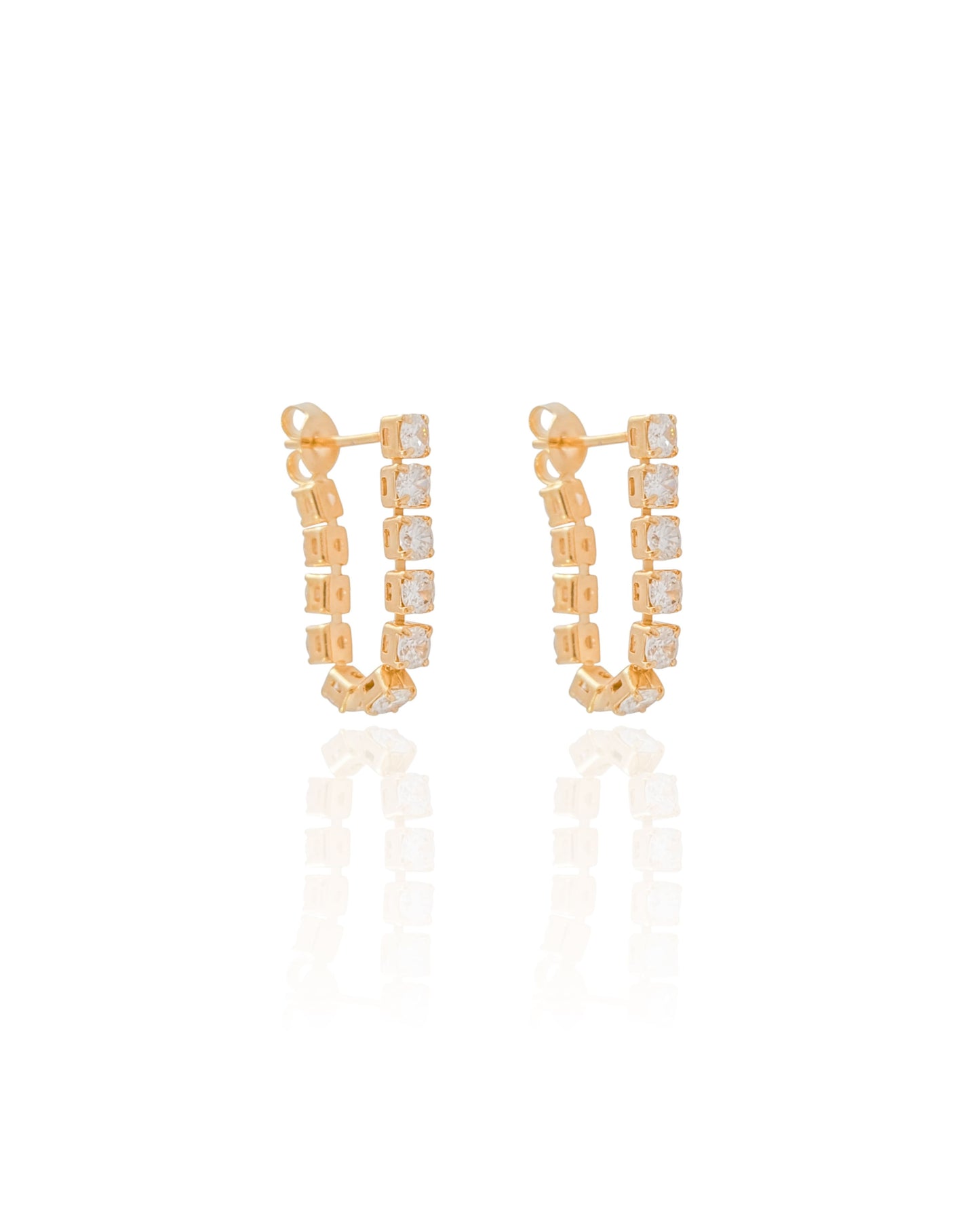 18K Gold Plated U-Link Earring