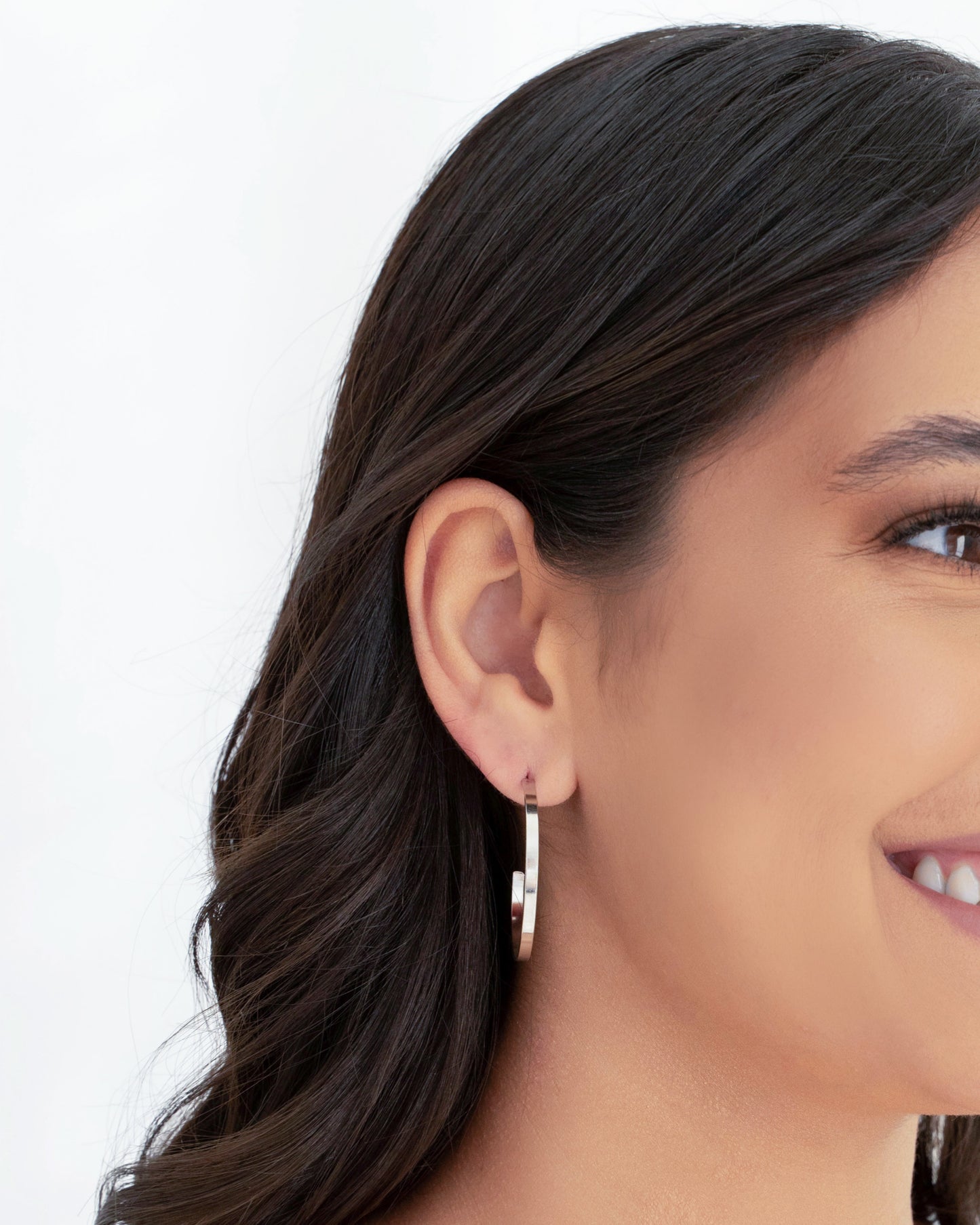 White Rhodium Amethyst Drop Earring