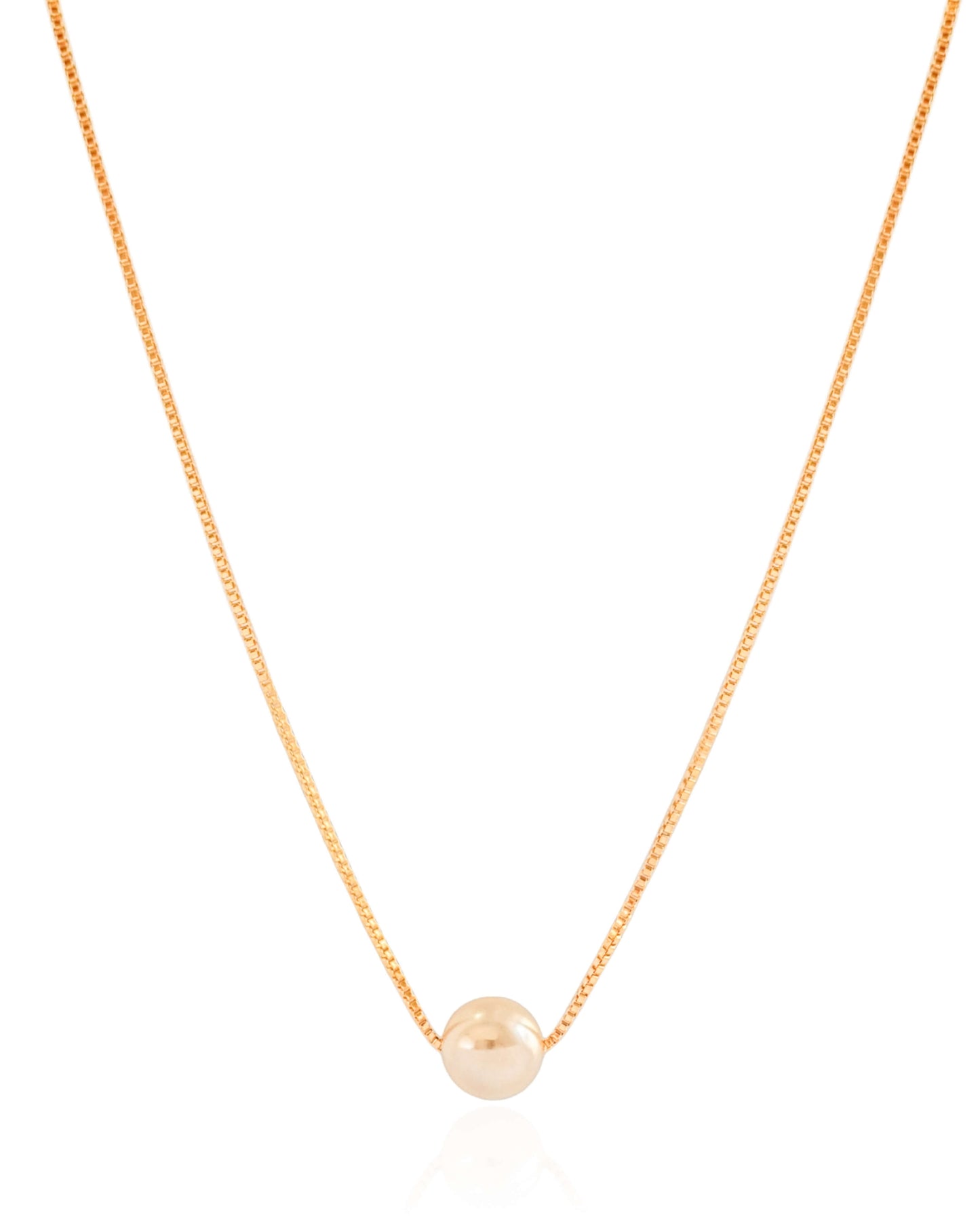 Gargantilha Veneziana Pérola 8 mm Banhado a Ouro 18K - 45 cm