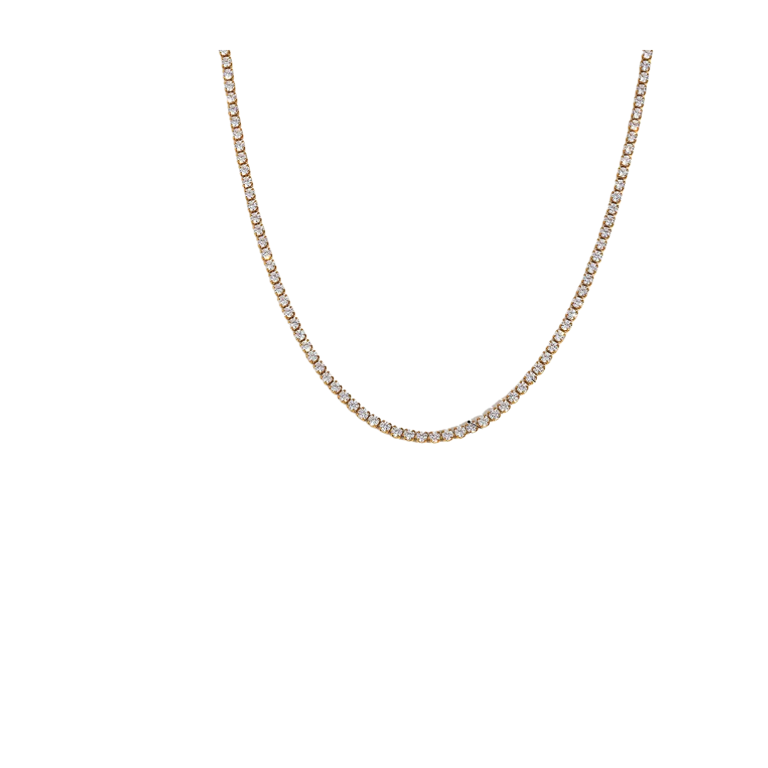 Riviera zirconia 2mm- Aço Inoxidável Banho Ouro 18K