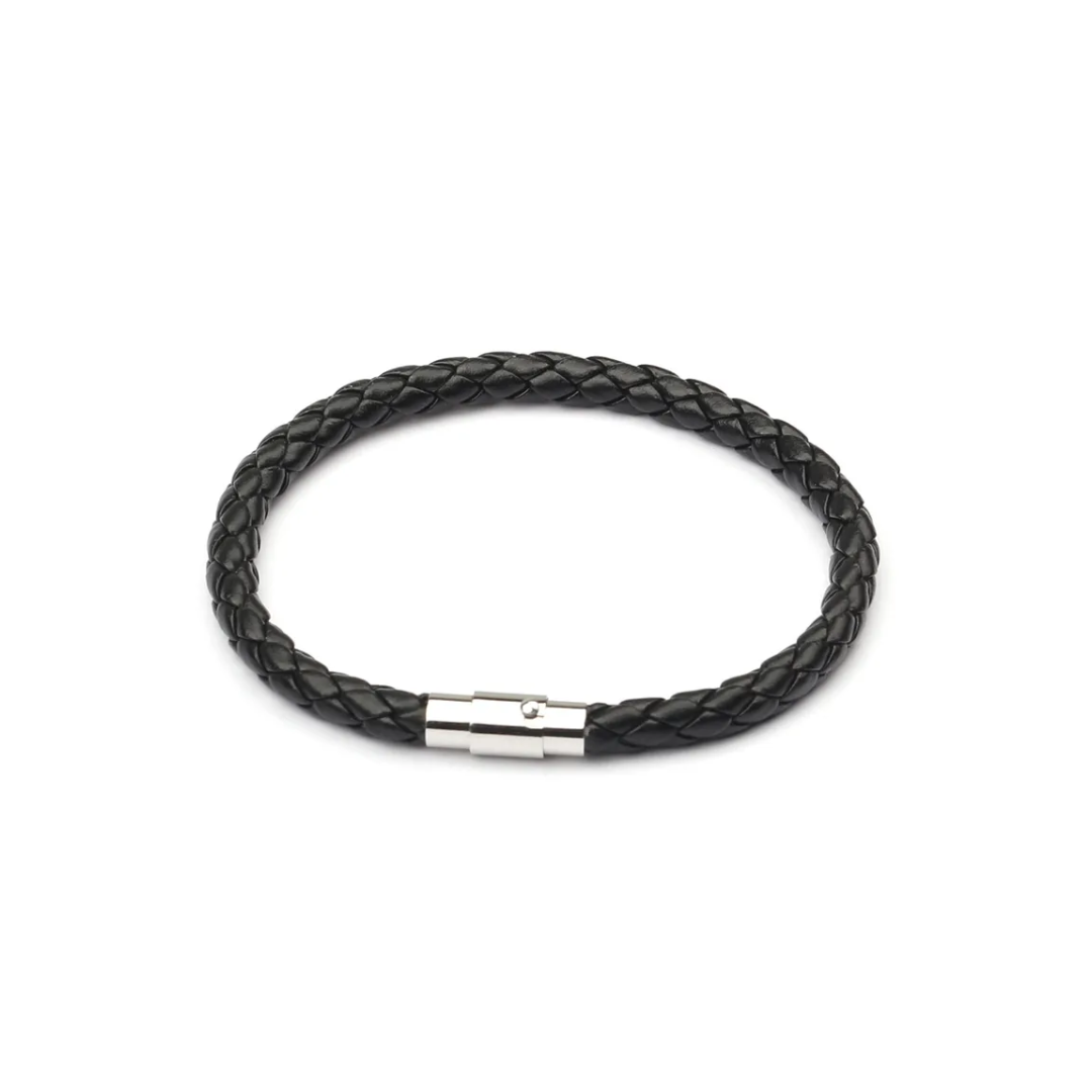 Pulseira Masculina em Couro - Preto