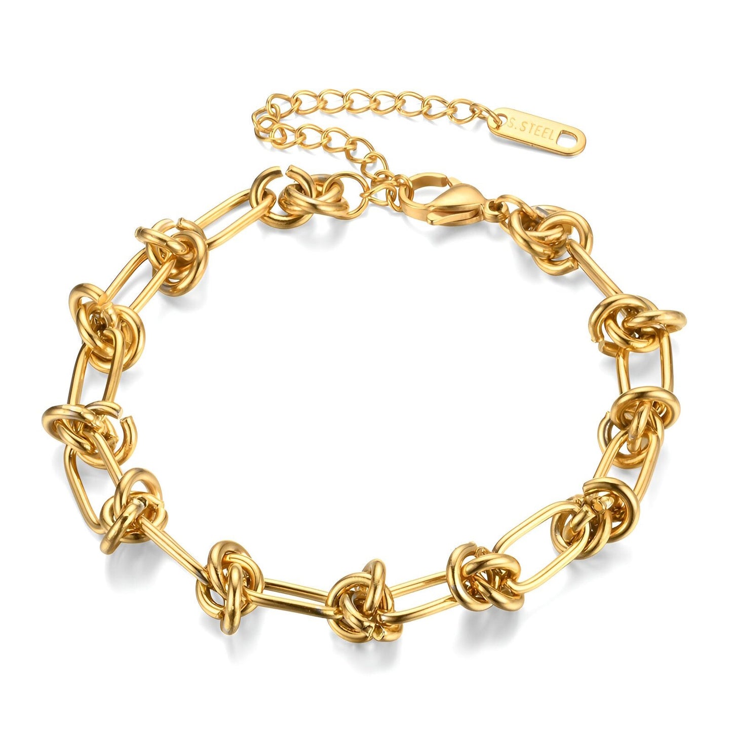 Pulseira Nó aço inoxidável banhada a ouro 18K