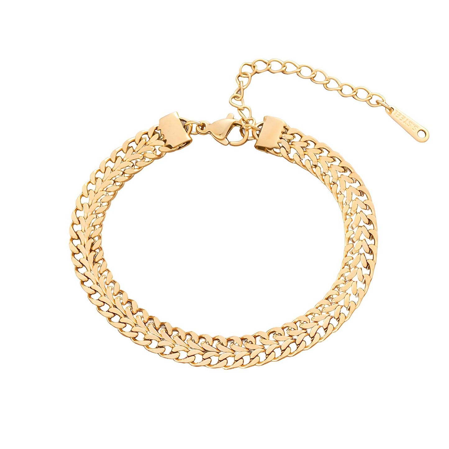 Pulseira aço inoxidável Banho Ouro 18K