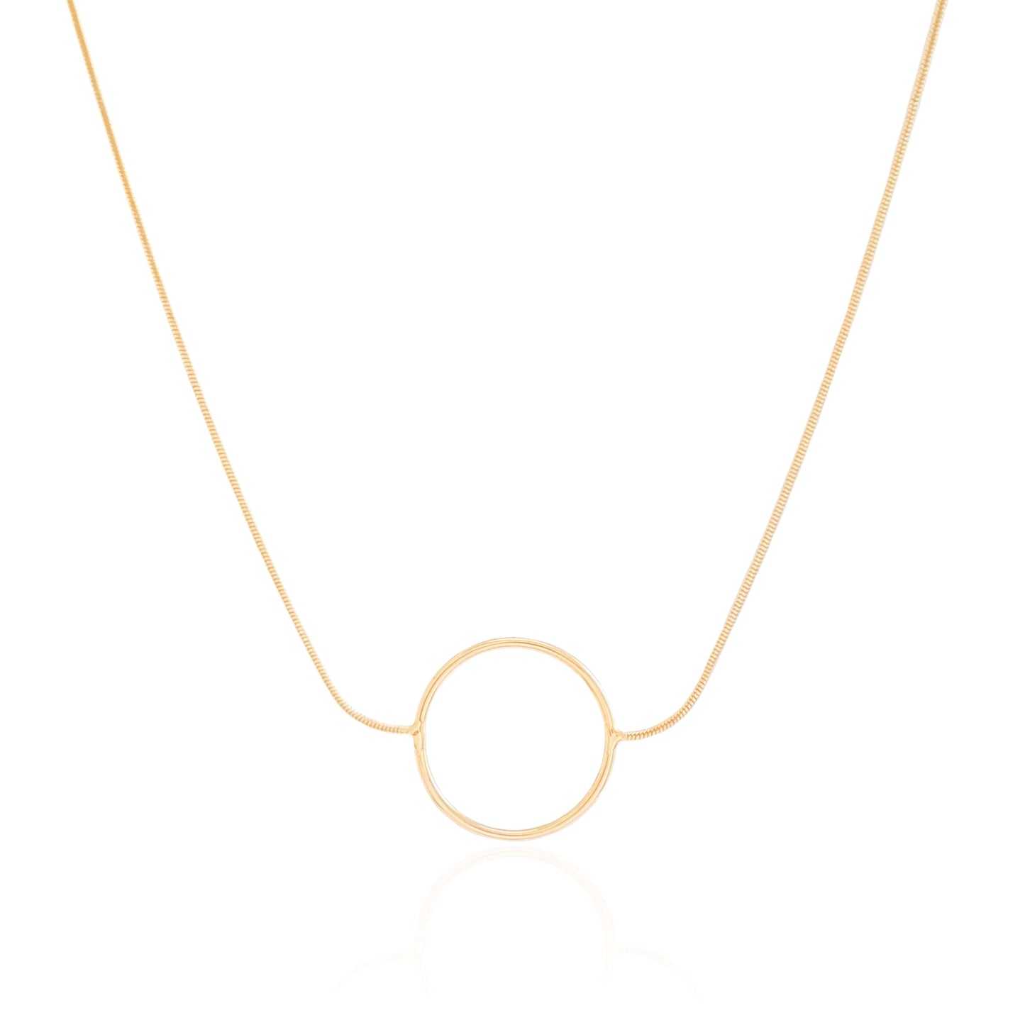 Choker Circulo 20 mm Rabo de Rato Banho Ouro 18K