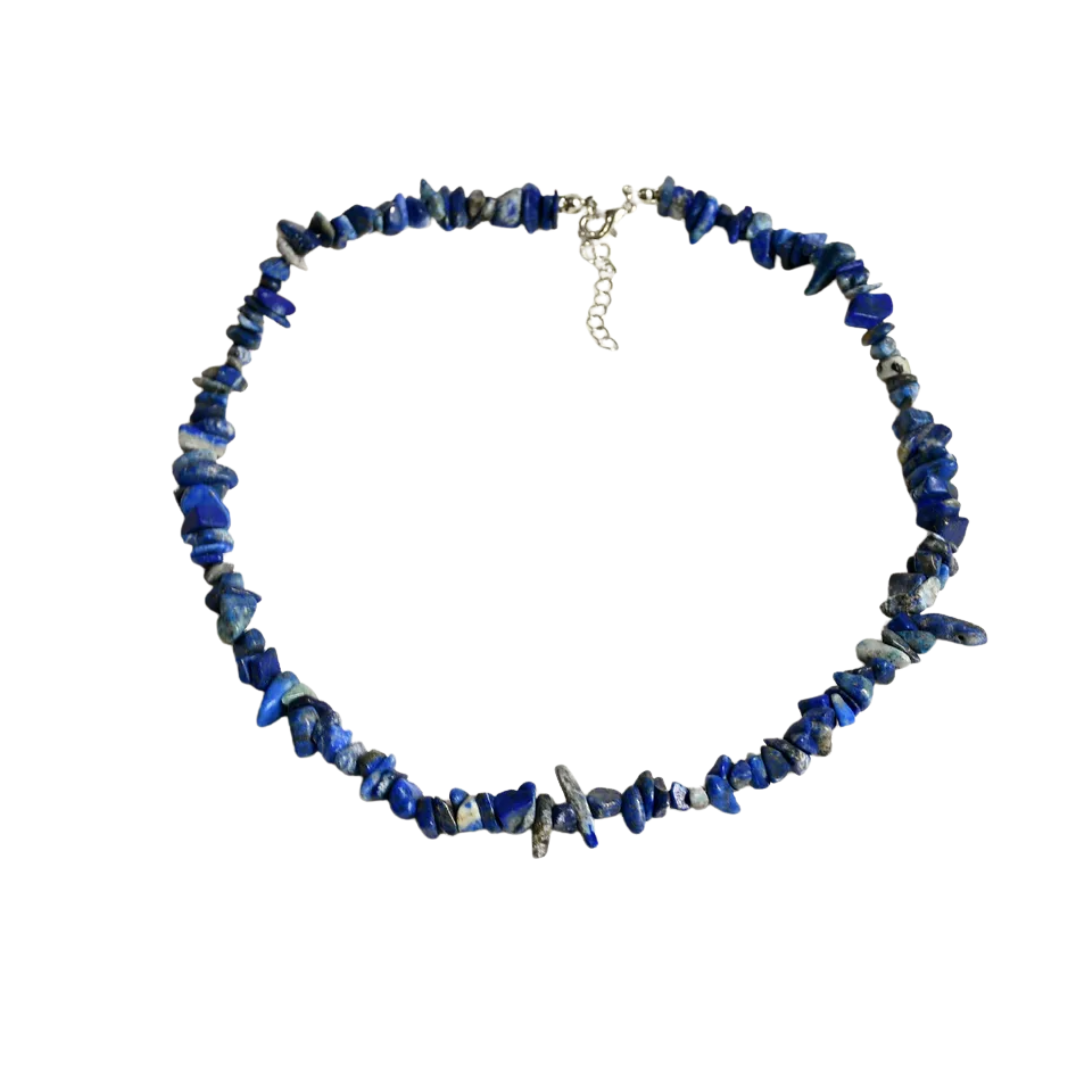 Colar contas de cascalho Lapis-Lazuli