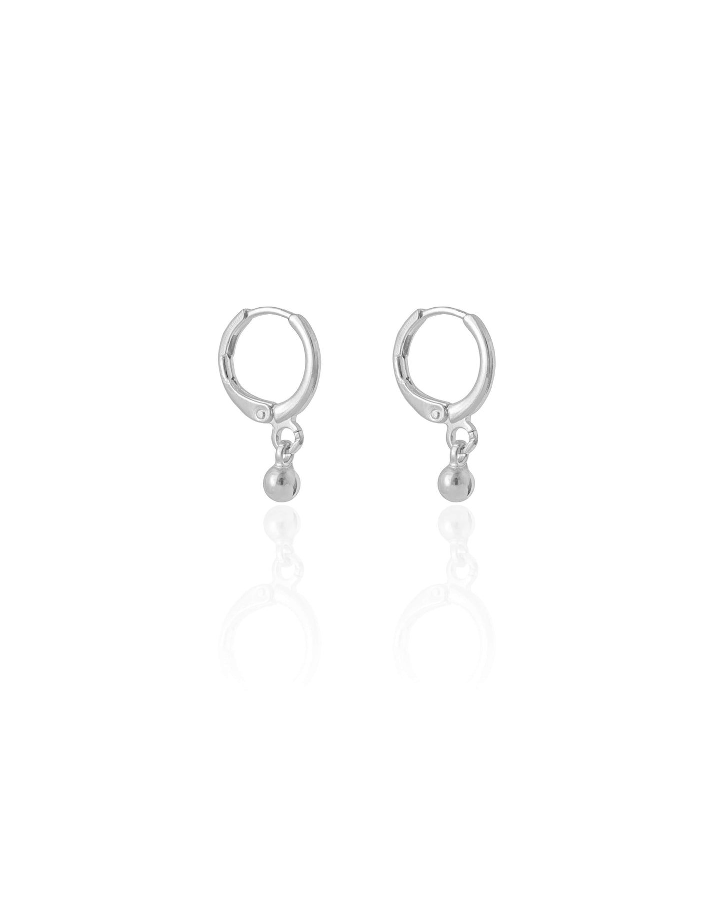 Argola com Bolinha Ródio Branco
