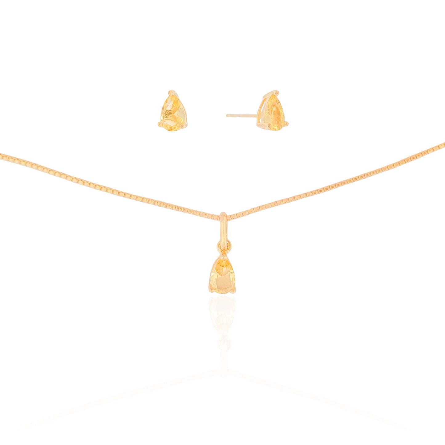 18K Gold Plated Citrine Drop Set