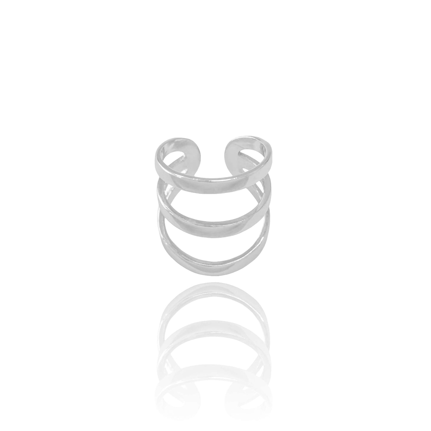 Toothpick Adjustable Ring M White Rhodium