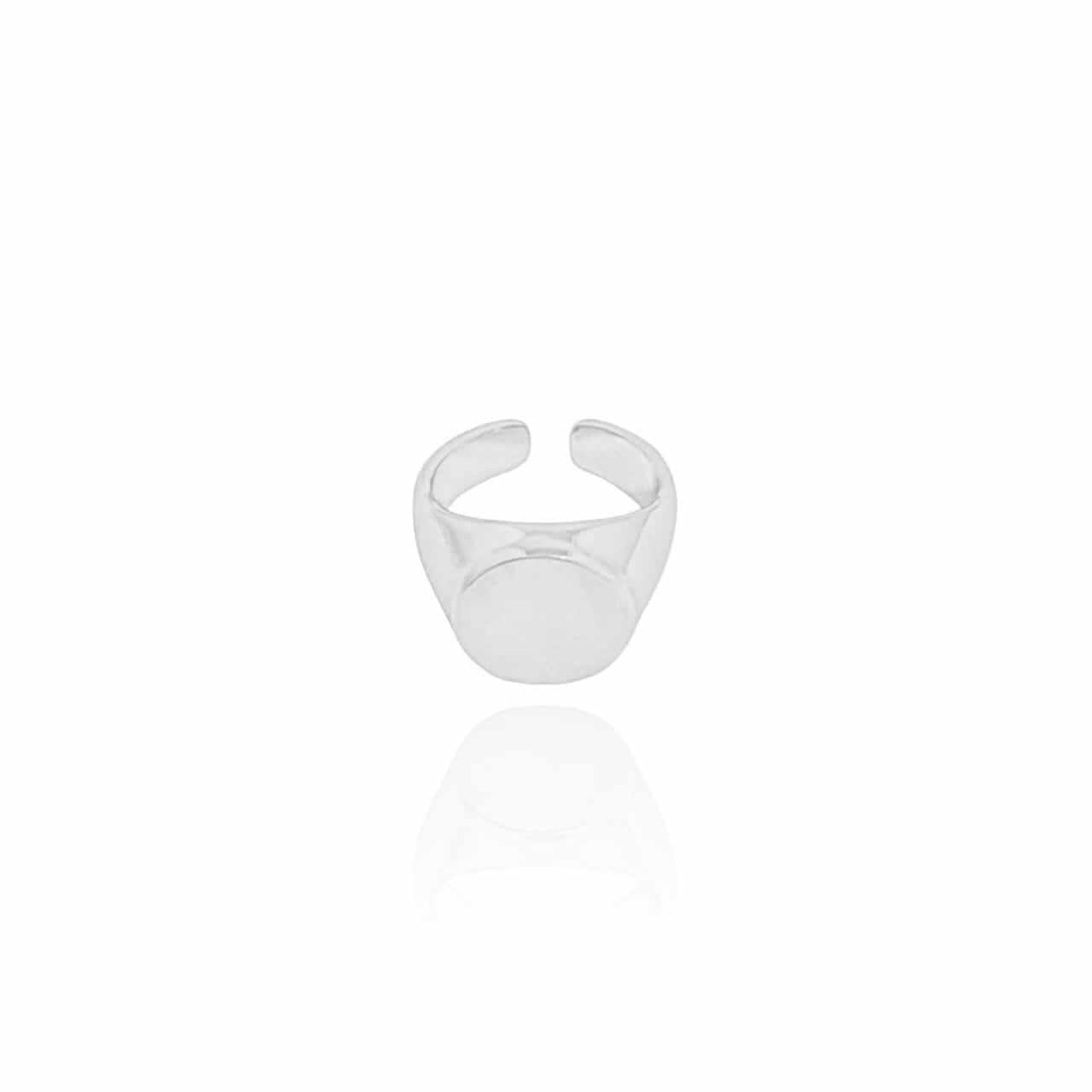 Bague Ajustable Cure-Dent M Rhodié Blanc