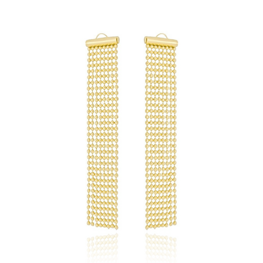 Franja Avulsa com Bolinhas Banho Dourado