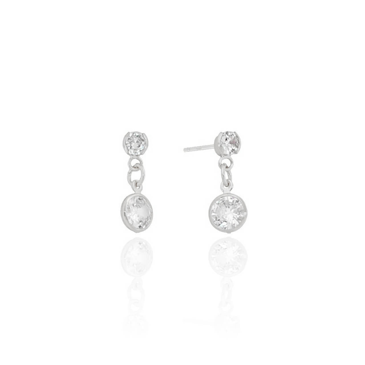 Double Points of Light Earring with White Rhodium Balance