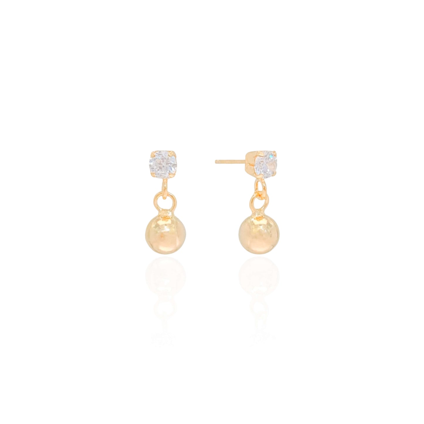 Point of Light Earring with Swing Ball 18K Gold Plated