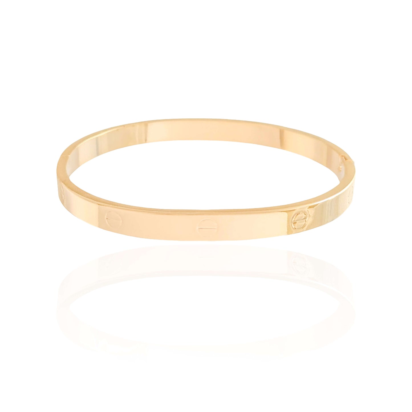 Bracelete Parafusos Liso Banho Ouro 18K