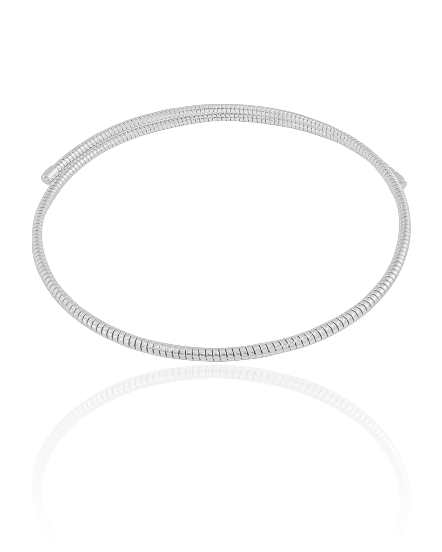 Choker Aro Mola Espiral Ródio Branco