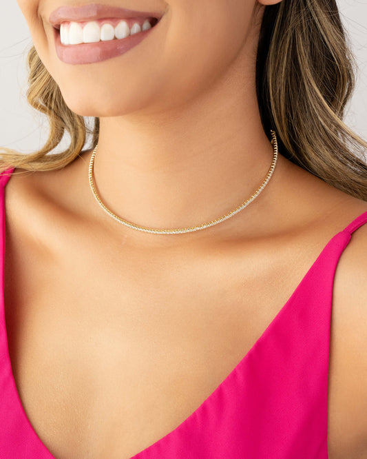 18K Gold Plated Pearl Spring Rim Choker