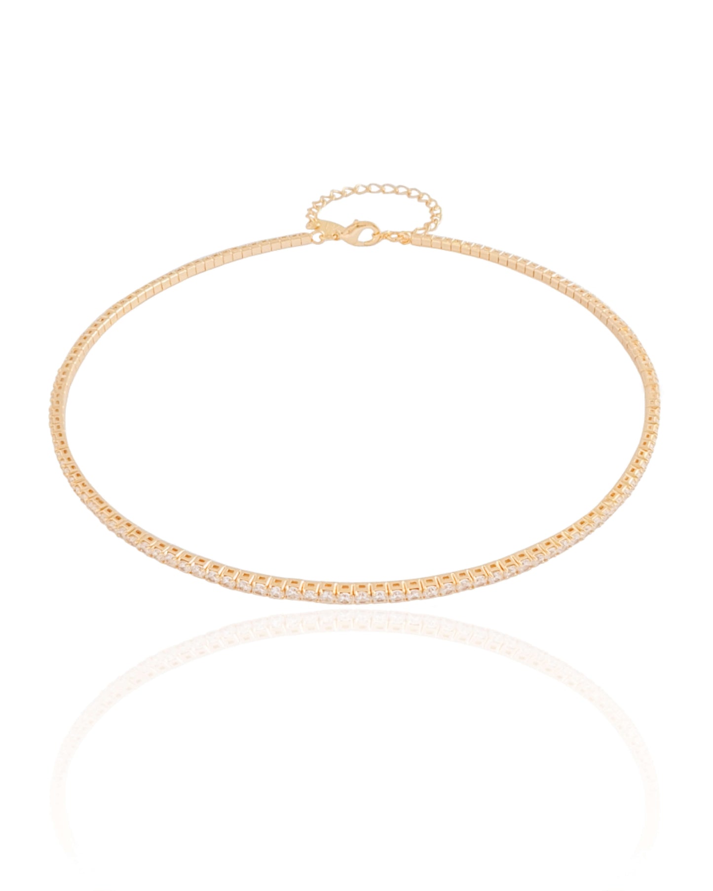 18K Gold Plated Pearl Spring Rim Choker