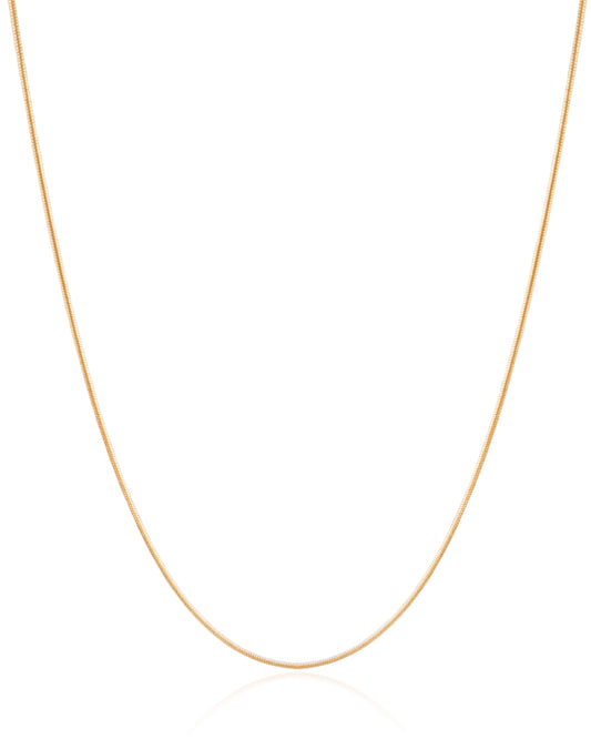 Gargantilha Longa Rabo de Rato 1 mm Banho Ouro
