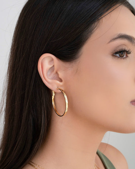 18K Gold Plated U-Link Earring