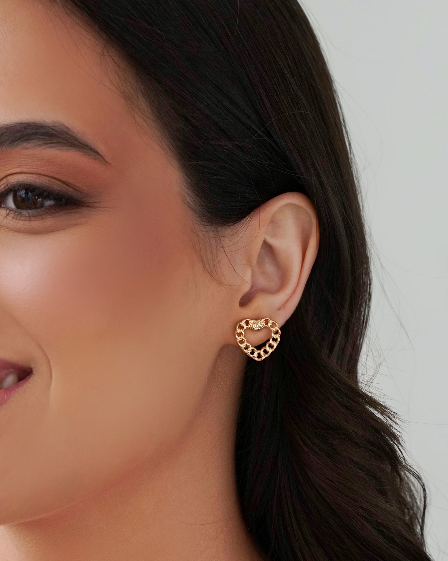 18K Gold Plated U-Link Earring