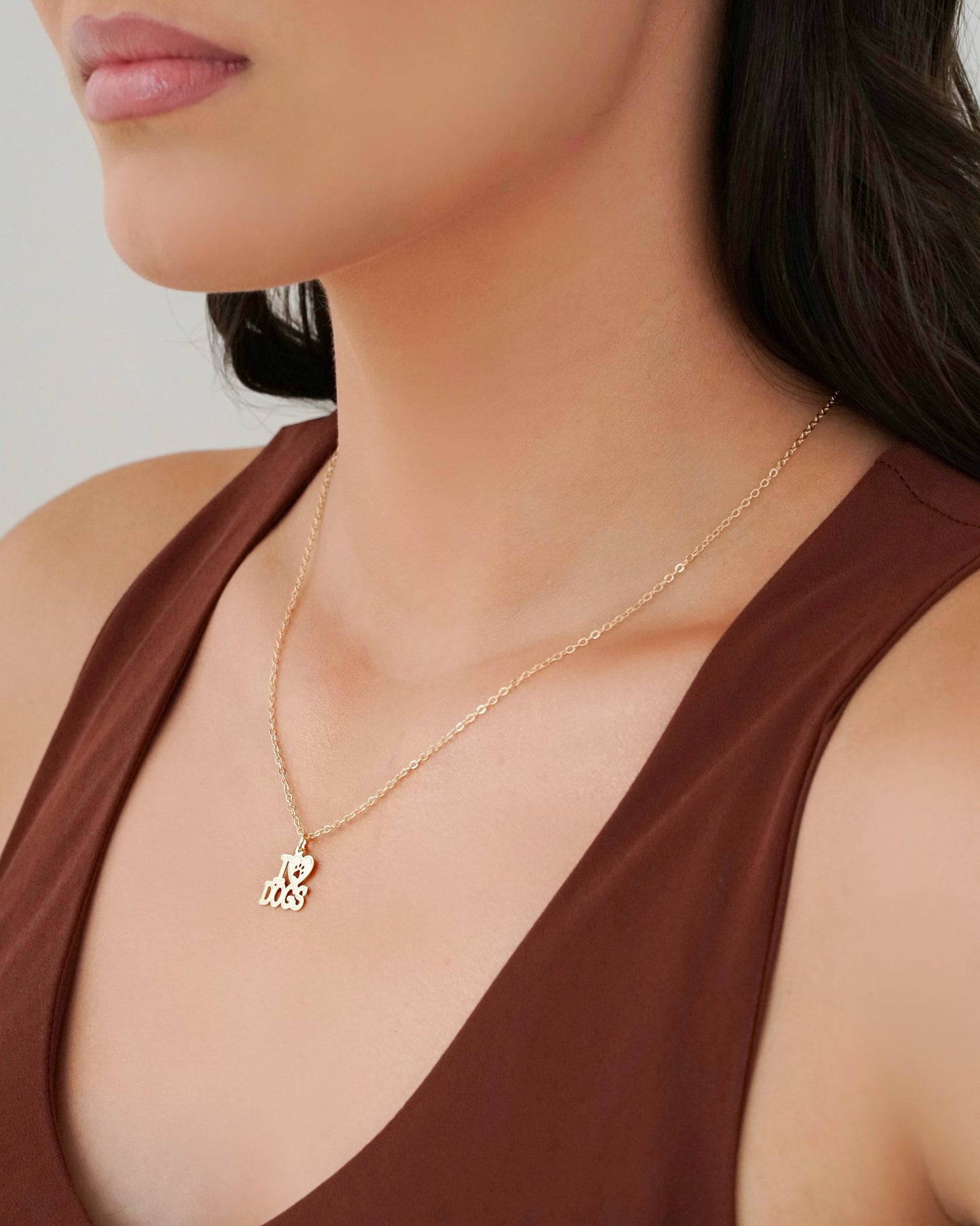 Gargantilha Elos Americanos I Love Dogs Banhado a Ouro 18K
