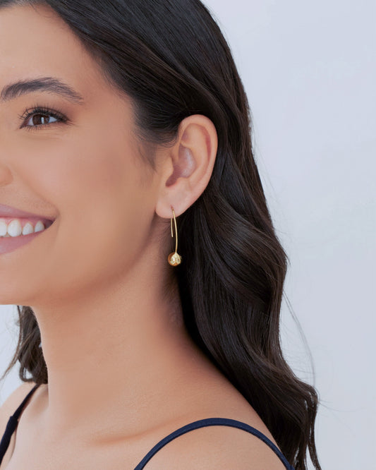 White Rhodium Amethyst Drop Earring