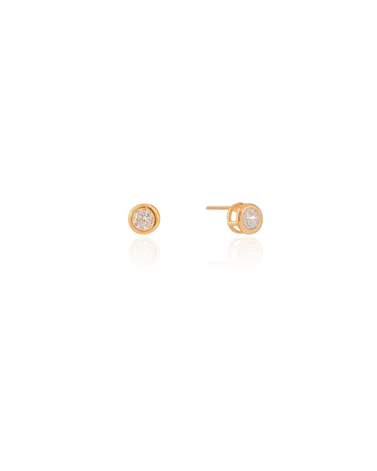 Boucle d'oreille Point of Light Serti Anglais 5 mm Plaqué Or 18 Carats