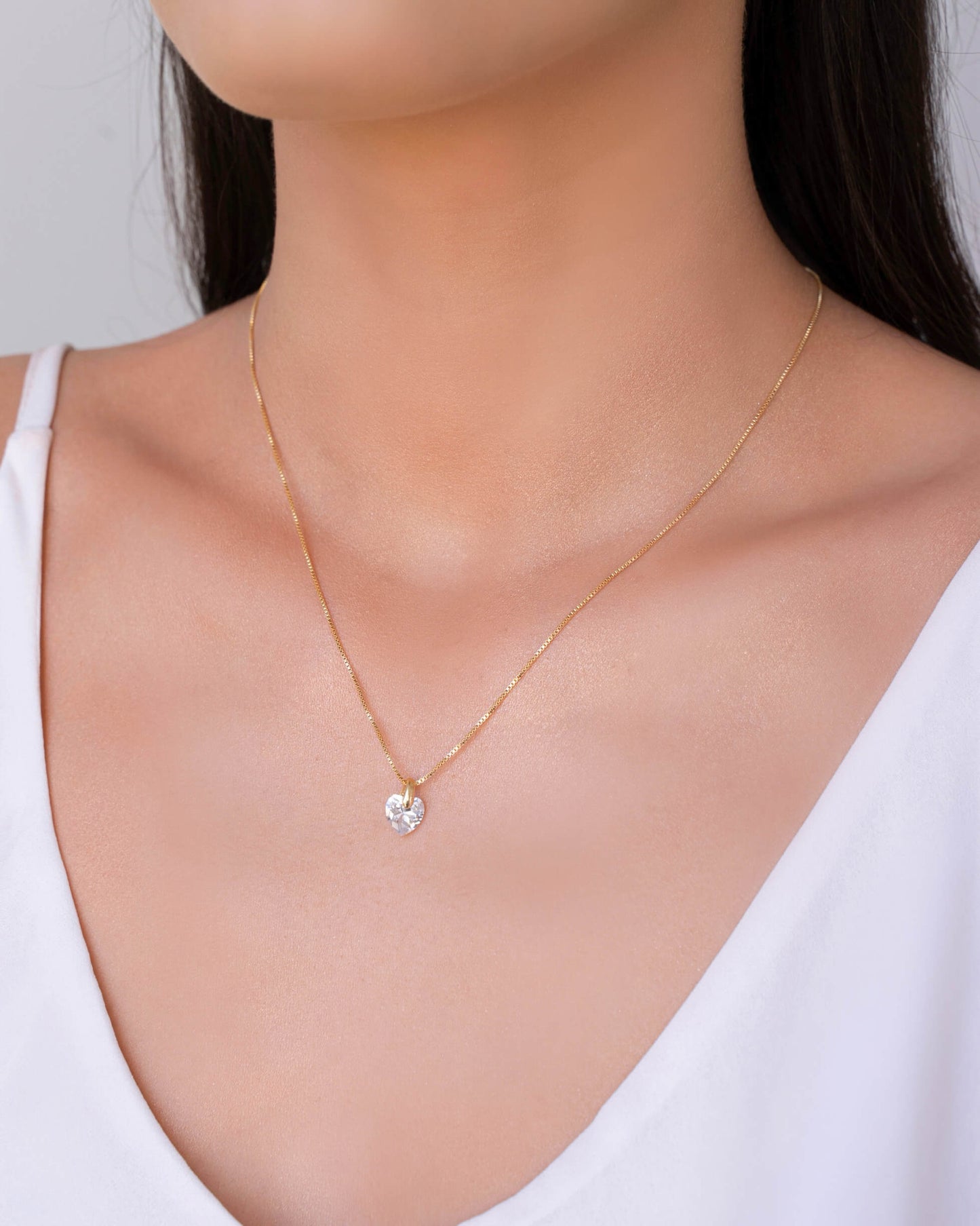 White Rhodium Crystal Drop Choker