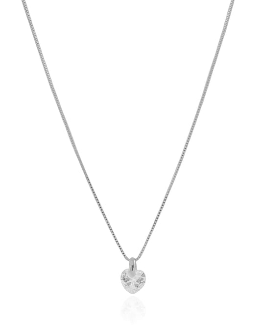 White Rhodium Crystal Drop Choker