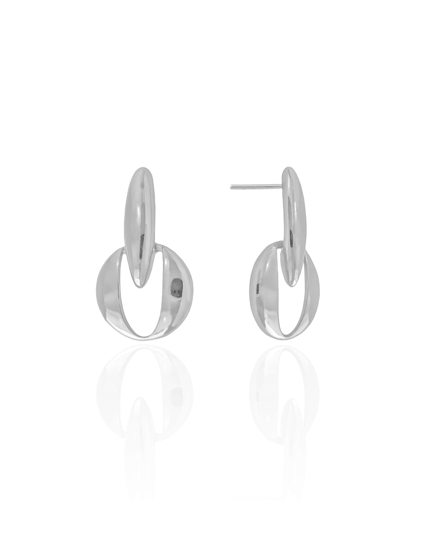 Boucle d'oreille pendante en améthyste rhodiée blanche