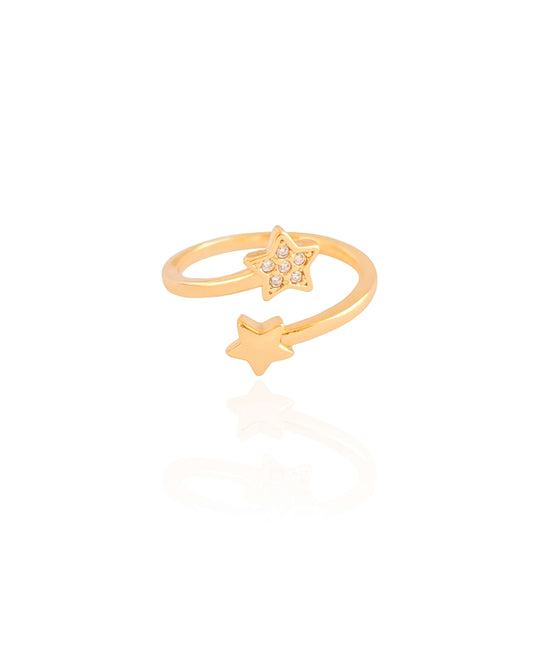 Cross Adjustable Ring M Rhodium White