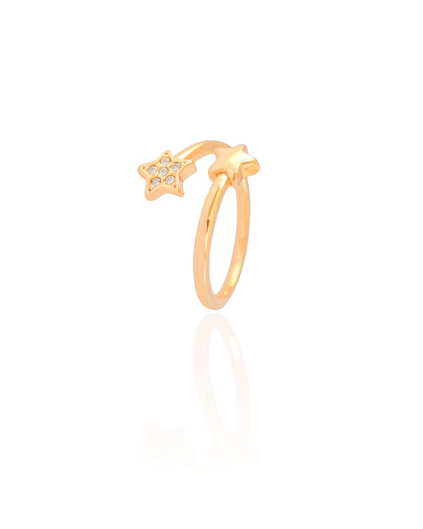 Cross Adjustable Ring M Rhodium White