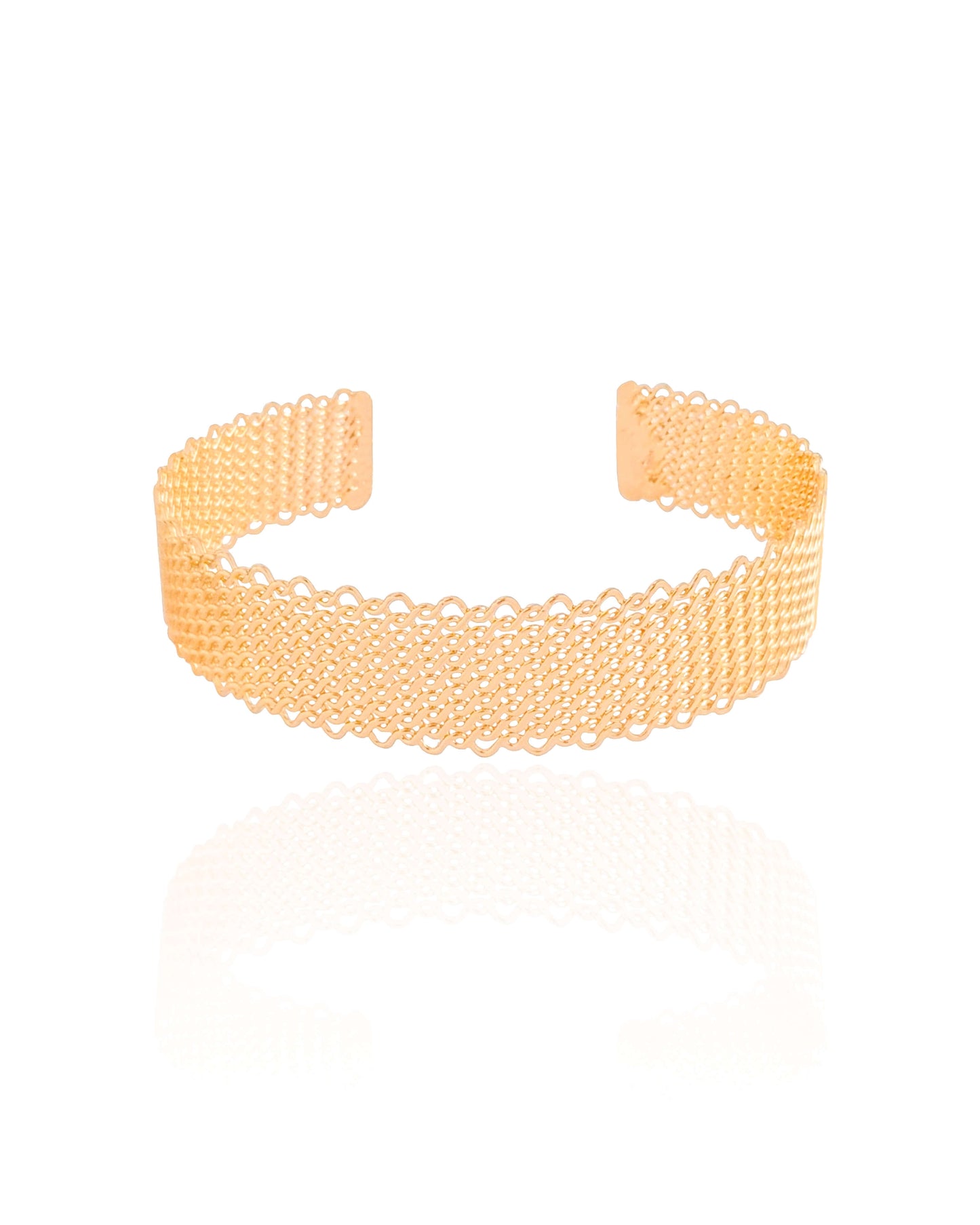 Bracelete Esteira 15 mm Banho Dourado - Bijuteria