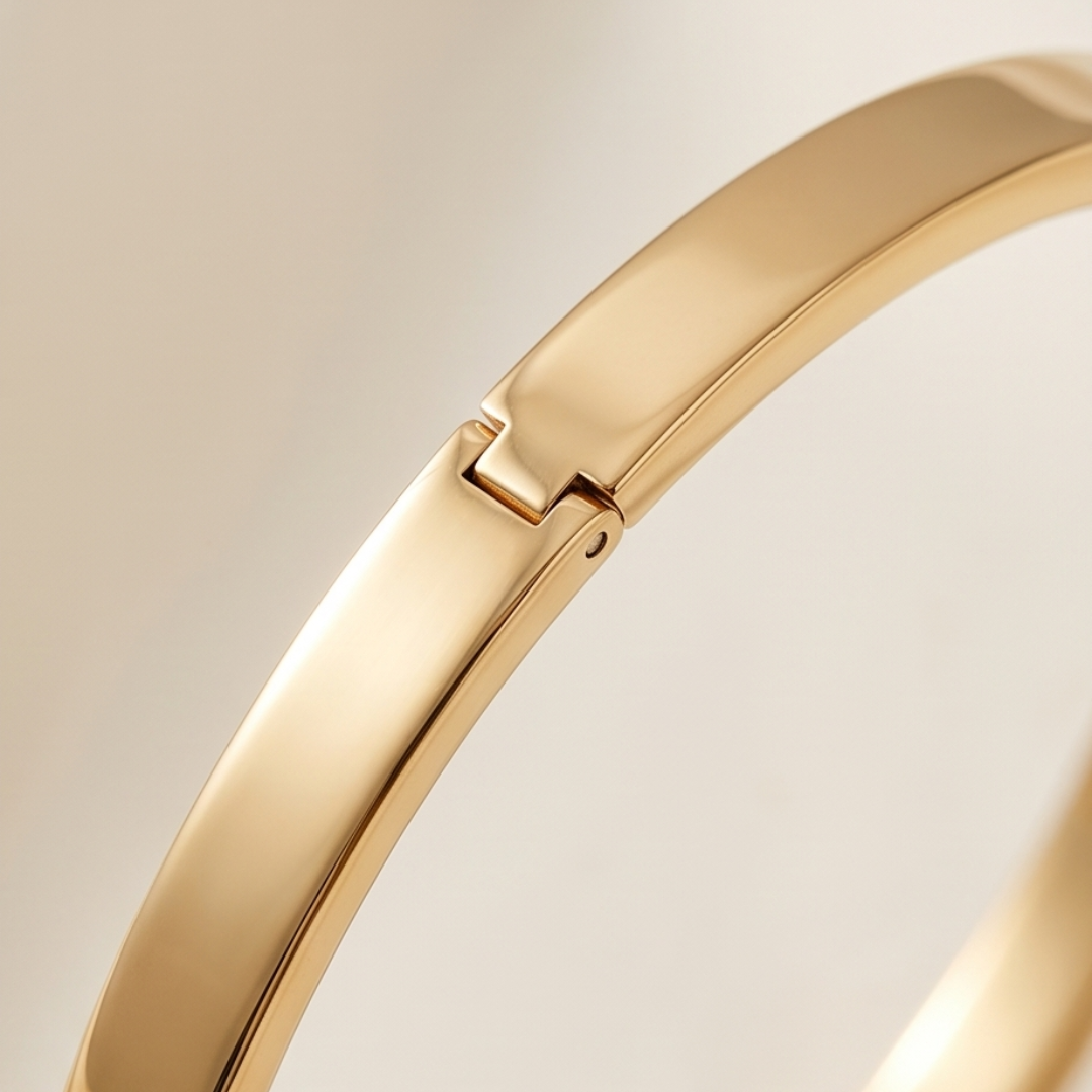 Bracelete Liso 4mm - Banho Ouro 18K
