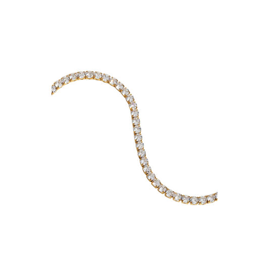 Riviera zirconia 4mm- Aço Inoxidável Banho Ouro 18K