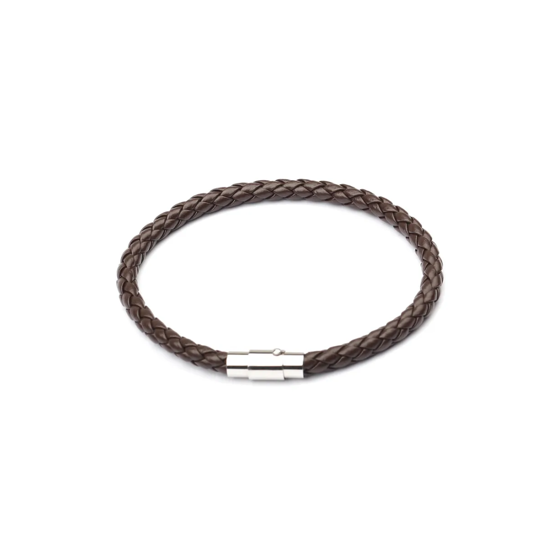 Pulseira Masculina em Couro - Marrom