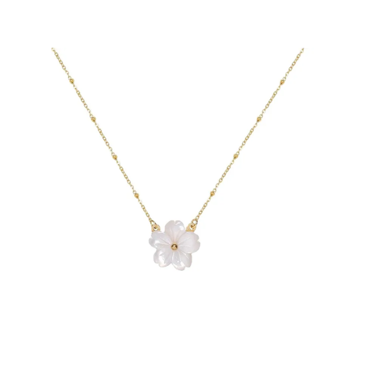 Collier point lumineux en zircone - Acier inoxydable plaqué or 18 carats