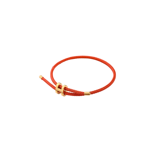 Pulseira cordão laranja em aço inoxidável