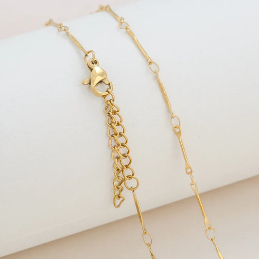 Colar palito- Aço Inoxidável Banho Ouro 18K