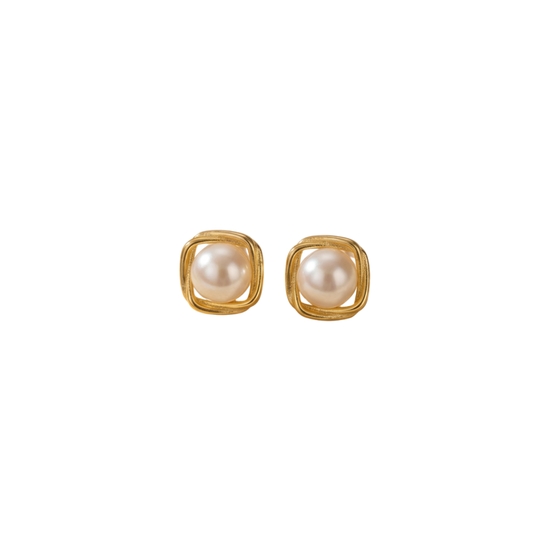 Brinco Pérola natual Banho Ouro18K