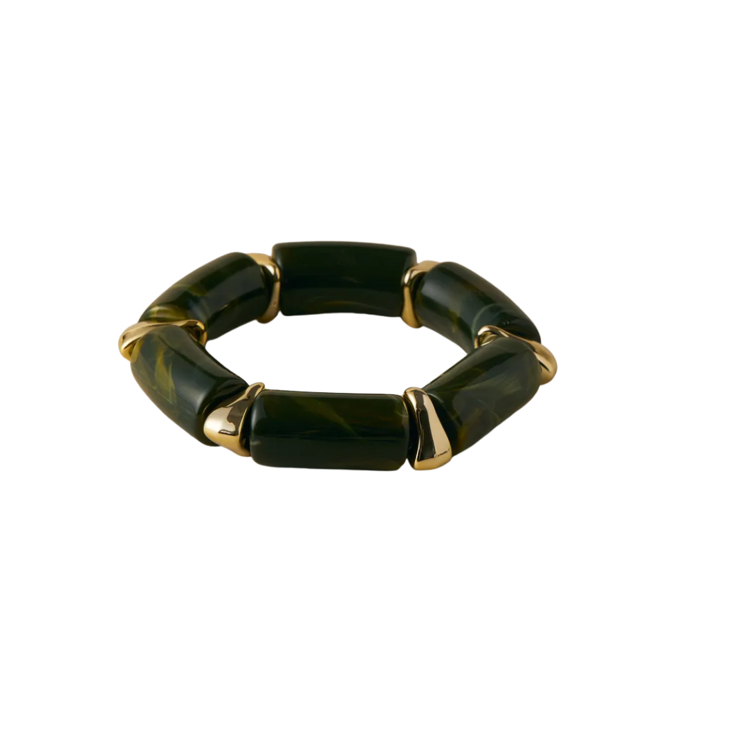 Pulseira Acrílico Verde Escuro - Bijuteria
