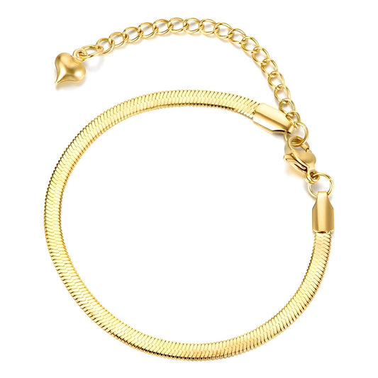 Pulseira de aço inoxidável banhada a ouro 18K