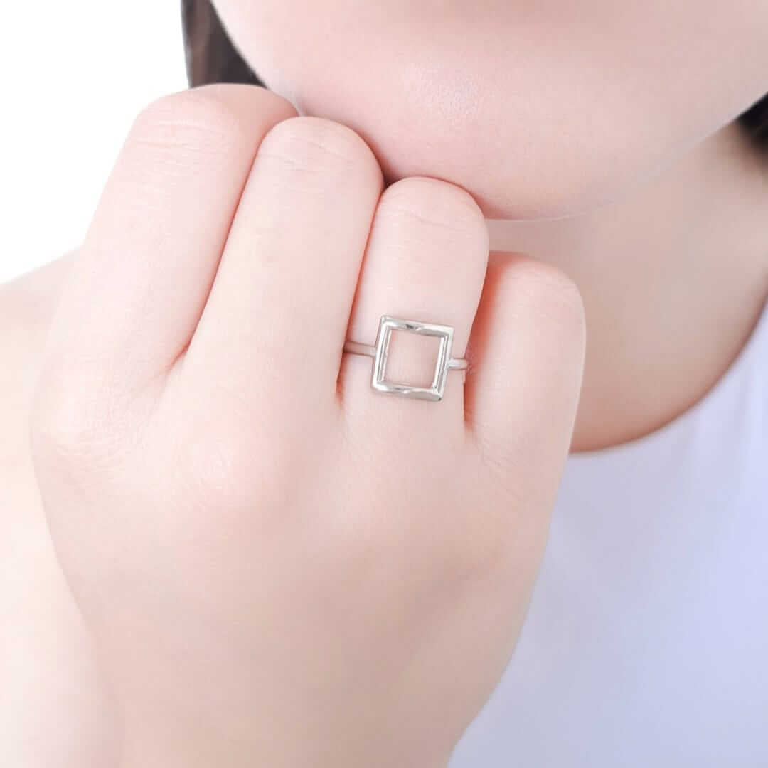 Toothpick Adjustable Ring M White Rhodium