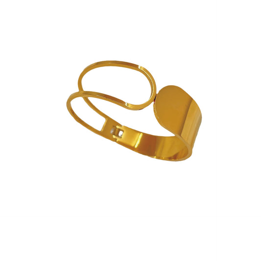Bracelete aço inoxidável banhada a ouro 18K